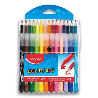 PACK ESCOLAR MAPED 12 PLUMONES + 15 COLORES