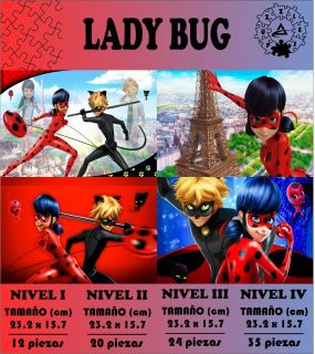 ROMPECABEZA MADERA MDF LADY BUG (4 EN 1)