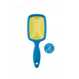 CEPILLO FAVO RAQUETA - CELESTE/AMARILLO