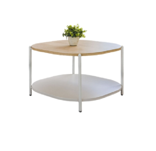 MESA DE CENTRO 2 NIVELES- Beige y blanco