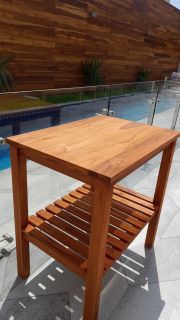 Mesa de madera TECA para ovalin de baño