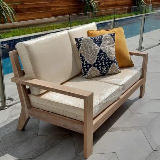 Sillon de madera Teca de 2 cuerpos para terraza