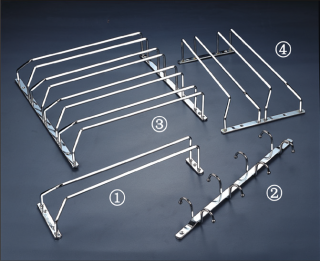 PORTA COPAS CUADRUPLE CROMADO PARA MUEBLE ALTO