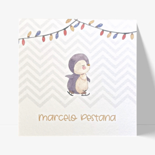 Tarjetas niños - Pingüino patinador