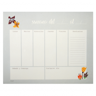 Planner semanal - mariposas y flores