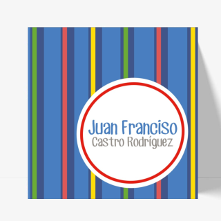 Tarjetas Niños - Blue striped card