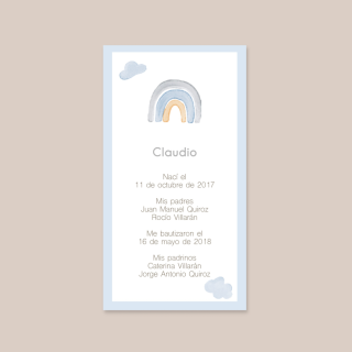 Capillos - arcoiris celeste, amarillo y gris