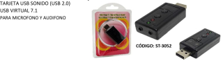 TARJETA USB SONIDO (USB 2.0)