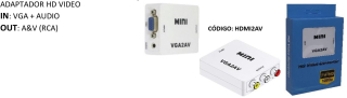 ADAPTADOR HD VIDEO CONVERTIDOR 1080P/ IN:HDMI / OUT: A&V (RCA)