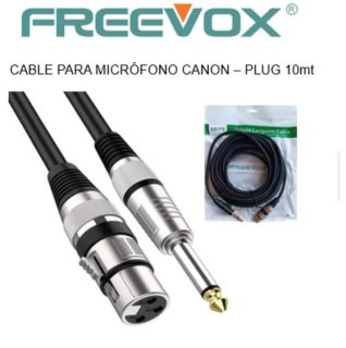 CABLE FREEVOX PARA MICROFONO 10M - XLR Hembra a Plug 635mm