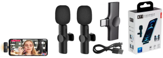 MICRÓFONO INALÁMBRICO DUAL PARA SMARTPHONE ENTRADA TIPO C // K11-TC