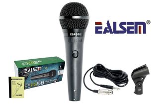 MICROFONO DE MANO CON CABLE CANON A PLUG MARCA EALSEM MODELO ES-PG58
