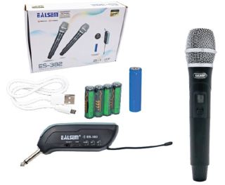 MICROFONO INALAMBRICO DE MANO UHF MODELO ES-382 MARCA EALSEM