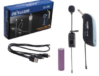 MICROFONO INALAMBRICO DE SOLAPA UHF MODELO ES-380 B MARCA EALSEM