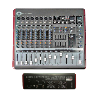 CONSOLA PROFESIONAL DE 08 CANALES DE 2000W/16 EFX/ USB/SD/BT / PHANTON 48V/ MADE IN USA MODELO GS-8PLUS MARCA SOOOM
