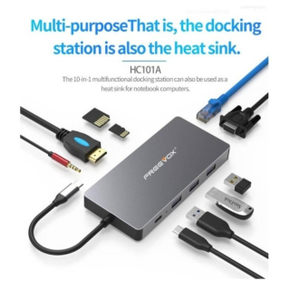 HUB MULTIUSO 10 en 1 HC101A - TIPO C - FREEVOX