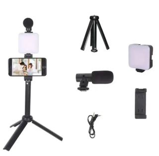 Kit para Grabación en Teléfono 5 en 1 para Video Makin Vlogger Tripod - Kit AY-49T