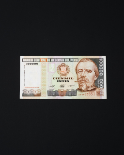 Billete 100 mil intis 1989 serie A