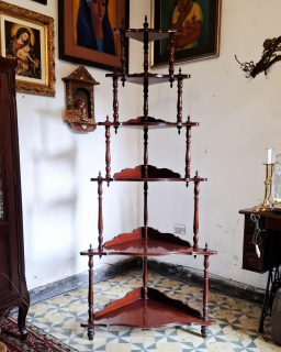 Antiguo mueble caoba estante de esquina estilo victoriano