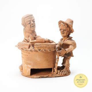 Escultura arcilla firmada Mario Quispe H.