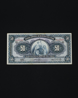 Billete Perú 50 soles de oro  1957 serie H26