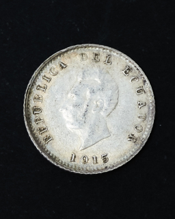 Moneda de plata Ecuador ½ decimo de Sucre 1915