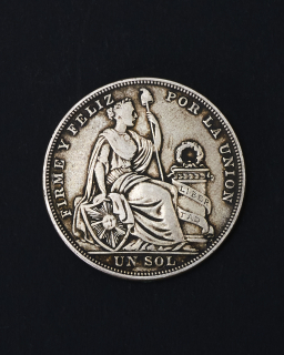 Moneda de plata Peru Un sol 5 decimos 1924