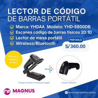 Lector de código barras portátil Wireless/Bluetooth YHDAA 2D YHD-5800DB