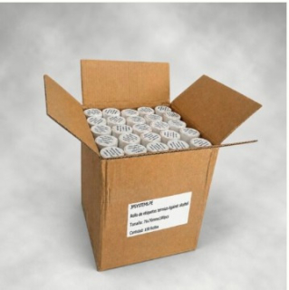 Caja de 100 rollos de 100 etiquetas adhesivas térmico 76x76mm TD blanco