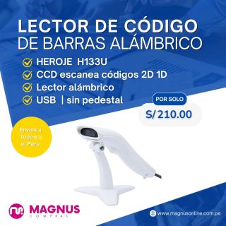 Lector Código De Barras Alámbrico CCD Usb 2d 1d Material Apple