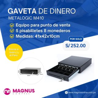 Gaveta de dinero metálico para punto de venta 41x42x10cm M410