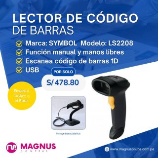 Lector Código de Barras Symbol LS2208 1D USB