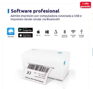 Impresora térmica de etiquetas adhesivas para códigos de barra TPL TD402S