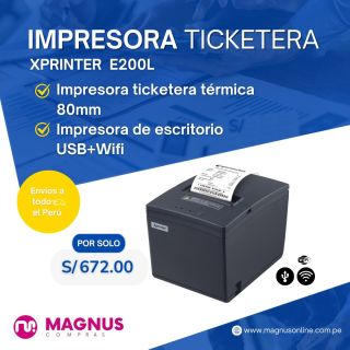 Impresora ticketera térmica USB WIFI 80MM E200L