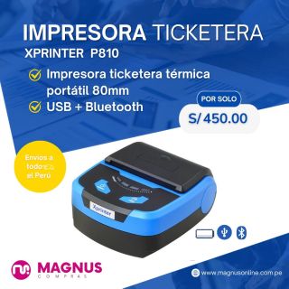 Impresora ticketera térmica portátil 80mm USB+Bluetooth P810