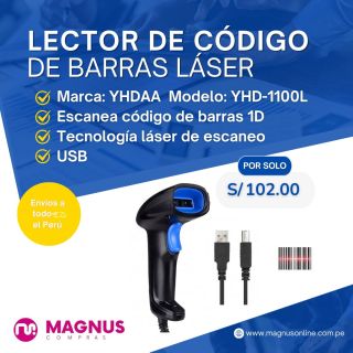 Lector de código de barras USB YHDAA 1D LASER YHD-1100L