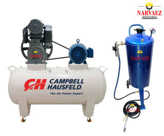 Equipo de Arenado N5° - Comprensora 7.5 HP (85GL) y Arenadora Neumática 40GL(150 L)
