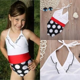 Hermoso ropa de baño  niñas bebe puntos blancos código 100164