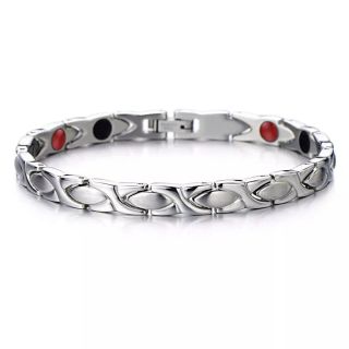 PULSERA BIOMAGNETICA DE ACERO INOXIDABLE 316L ELEGANTE MODERNO  Codigo 100121 p
