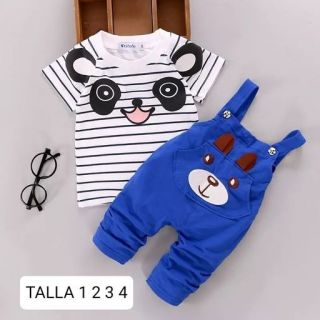 Overol azul osito bebe  código 100247
