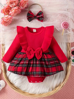 Vestido  Body escoces para bebe CODIGO 100475RJ