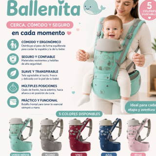 MOCHILA  canguro portabebe multifuncional modelo ballenita