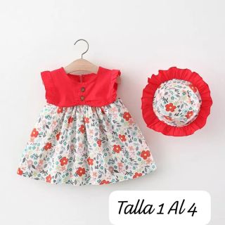 HERMOSO VESTIDO ROJO FLORAL  CODIGO 100456 RJ