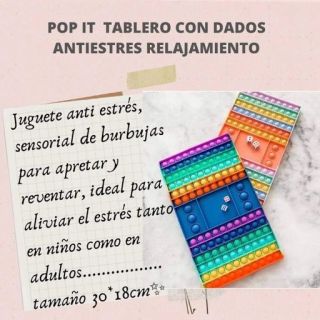 Tablero pop it con dados original con registro sanitario importado  Código C10044
