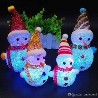 Muñeco de nieve luces LED 13 cm codigo  c10049