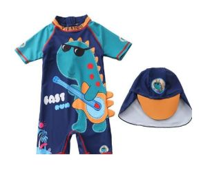 Enterizo ropa de baño protección UV niños modelo dinosaurio verde Código  100321M3