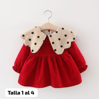 Hermoso vestido rojo corduroy con forro  codigo 100481