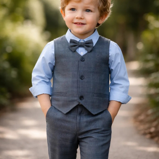 TRAJE ELEGANTE AZUL CUADROS  CODIGO 100535