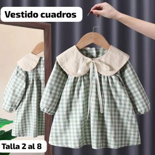 Hermoso vestido cuadros verde cuadro 100450