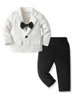 TRAJE ELEGANTE  BLANCO NEGRO CODIGO  100503